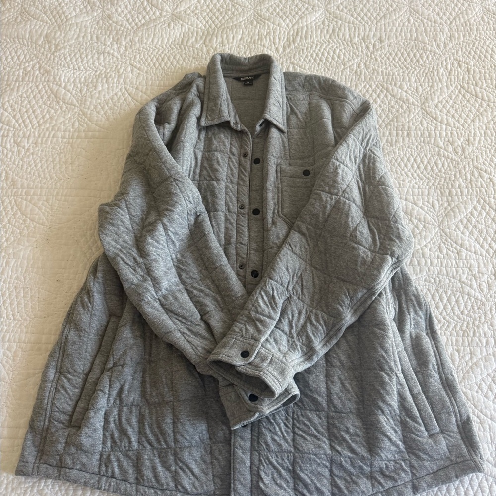 Gray Quilted Button-Down